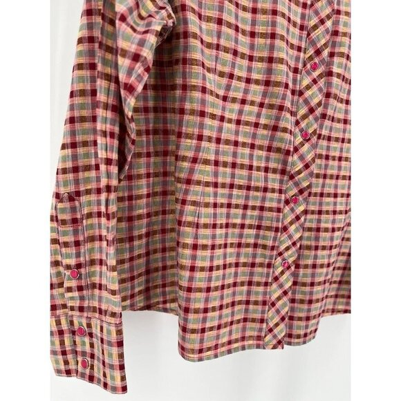 Panhandle Slim Ladies Plaid Pearl Button Western Shirt Yellowstone Size XL Pearl - Picture 2 of 10